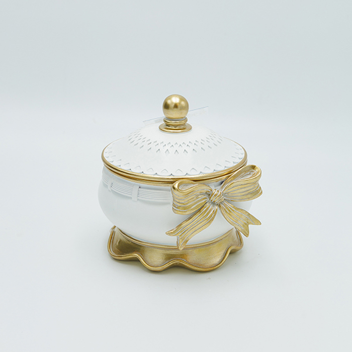 ESTHETI home Bizoutiera Antike me Fioggo Resin Lefko/Xruso F12.5x13.5cm 819-00559