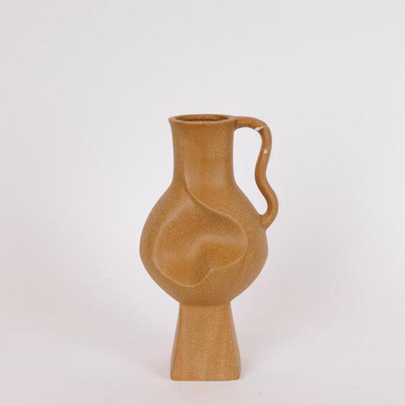 ESTHETI home Βάζο με Χερούλι Κεραμικό Καφέ 17x14x32cm 8