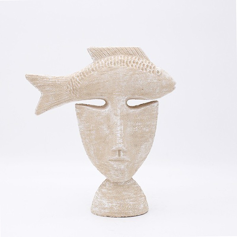 ESTHETI home Διακοσμητικό Γλυπτό Τσιμεντένιο Μπεζ 24.5x