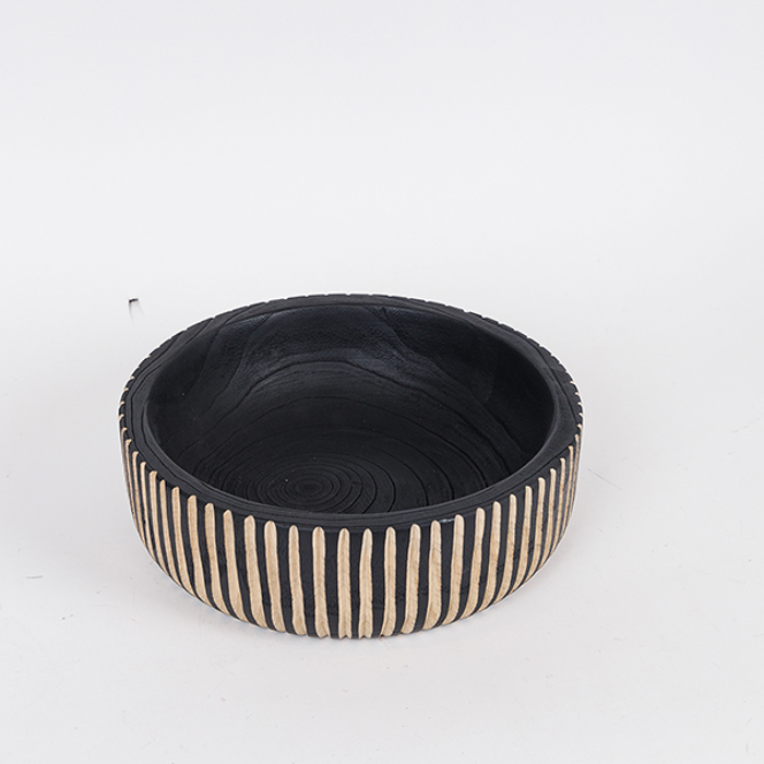 ESTHETI home Diakosmitiki Piatela Xulini Mavri/Fusiki F25x8cm 819-00679