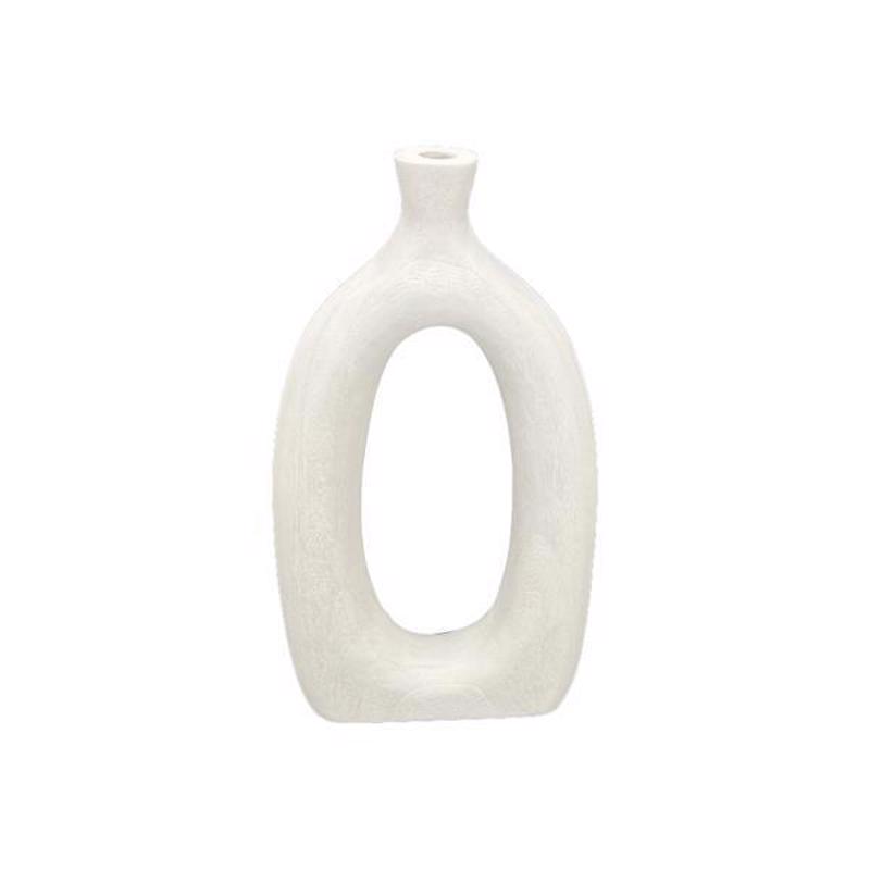 ESTHETI home Βάζο Ξύλινο Λευκό 25x7x48cm 819-00696