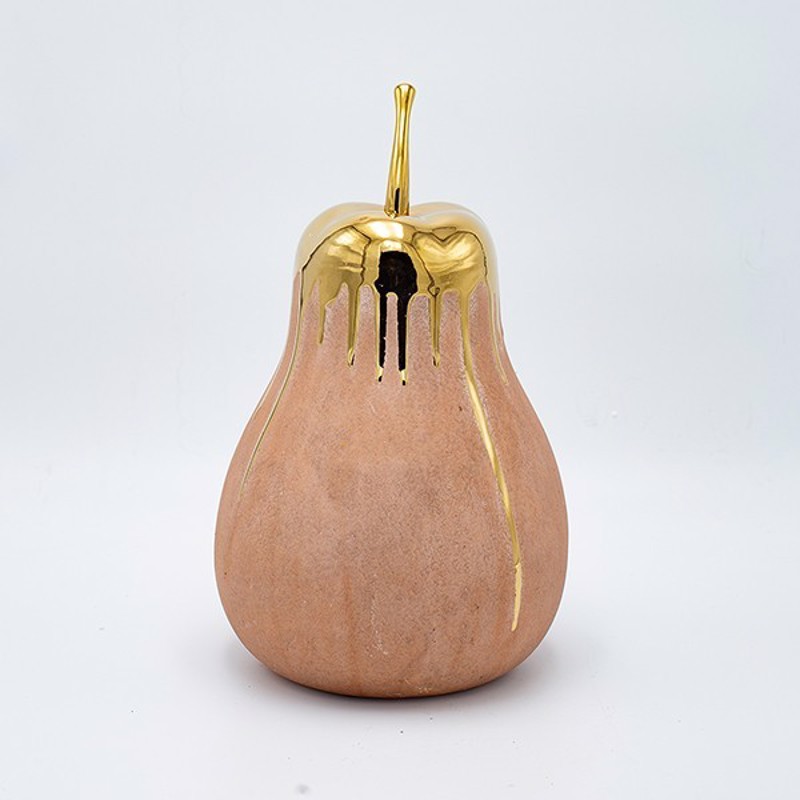 ESTHETI home - ΣΗΜΑΝΤΙΚΟ: Σε περίπτωση διαφοράς τιμής από το κατάστημα ισχύει παντα και μόνο η τιμή του καταστήματος ESTHETI home Διακοσμητικό Αχλάδι Κρεμ/Χρυσό Φ17.5x30.5c