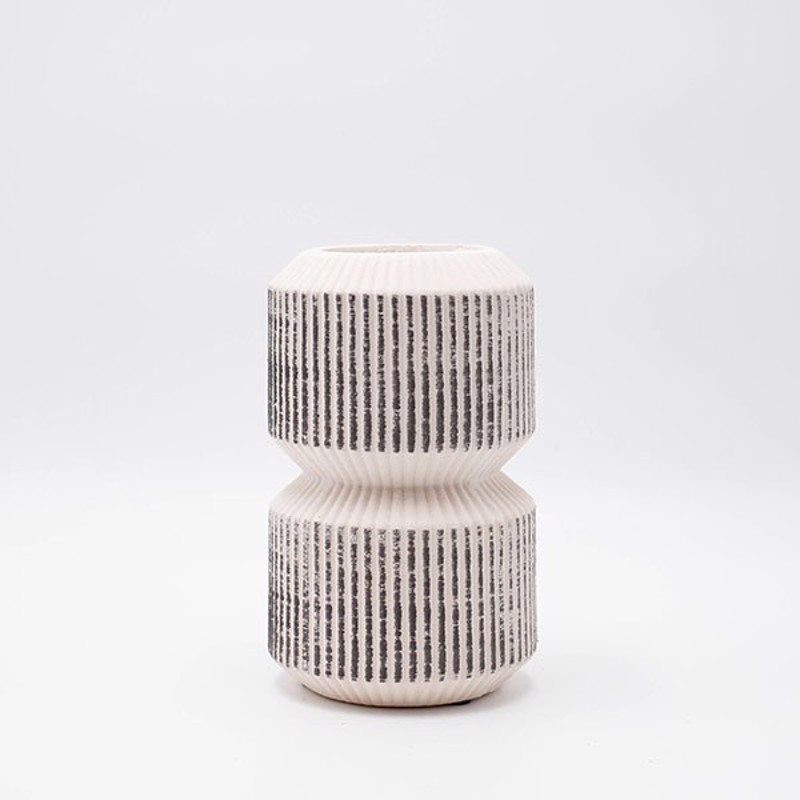 ESTHETI home Βάζο Κεραμικό Λευκό/Μαύρο Φ11x17.5cm 819-0