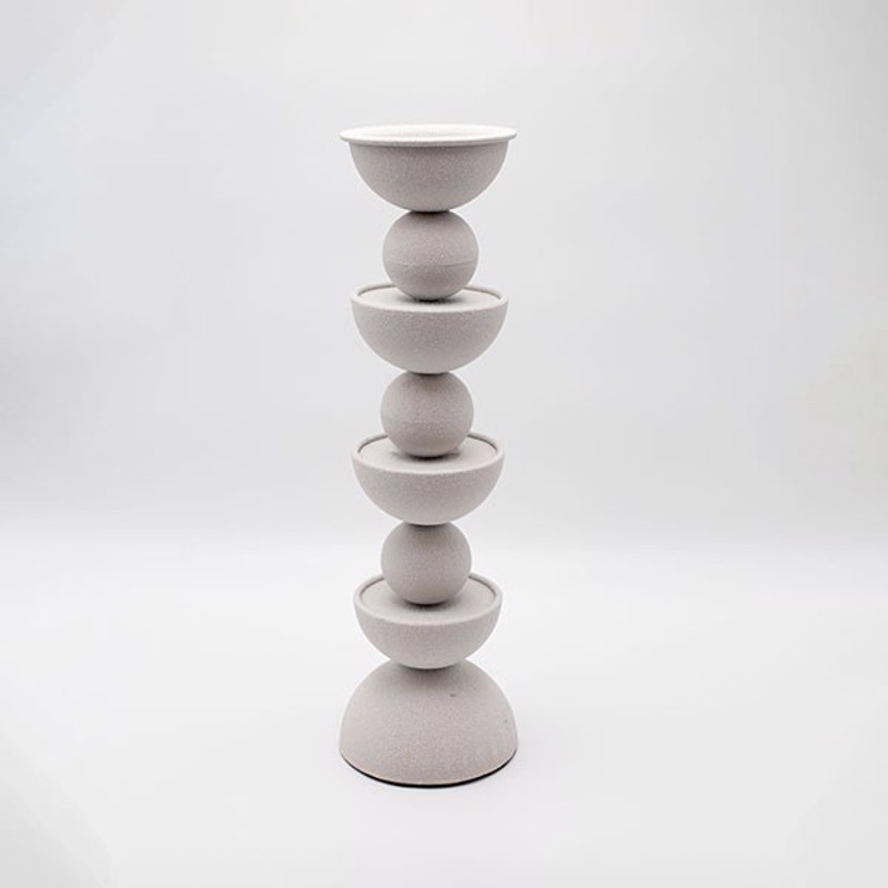 ESTHETI home - ΣΗΜΑΝΤΙΚΟ: Σε περίπτωση διαφοράς τιμής από το κατάστημα ισχύει παντα και μόνο η τιμή του καταστήματος ESTHETI home Κηροπήγιο Μεταλλικό Λευκό Φ12.5x43cm 819-0