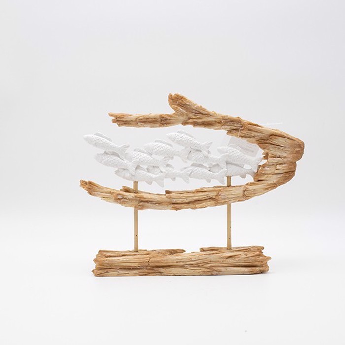 ESTHETI home Diakosmitiko Gupto ''Kopadi Psarion'' Resin Fusiko/Lefko 29x6x23.5cm 819-00786