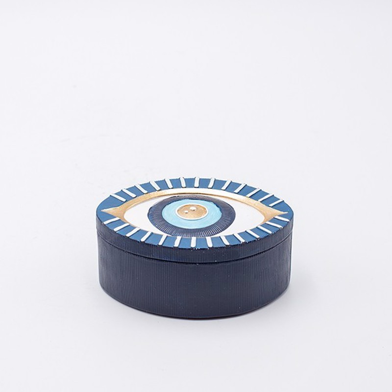 ESTHETI home Μπιζουτιέρα σε Σχήμα Ματιού Resin Μπλε με 