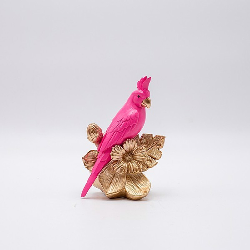 ESTHETI home Επιτραπέζιο Διακοσμητικό ''Παπαγάλος'' Resin Ροζ/Χρυσό 10.5x7x15cm 819-00819