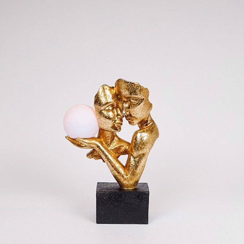 ESTHETI home Διακοσμητικό με LED Ζευγάρι Resin Χρυσό/Μα