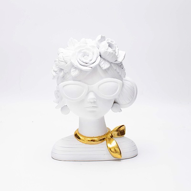 ESTHETI home Διακοσμητικό Γυναίκα Resin Λευκή/Χρυσή 14x