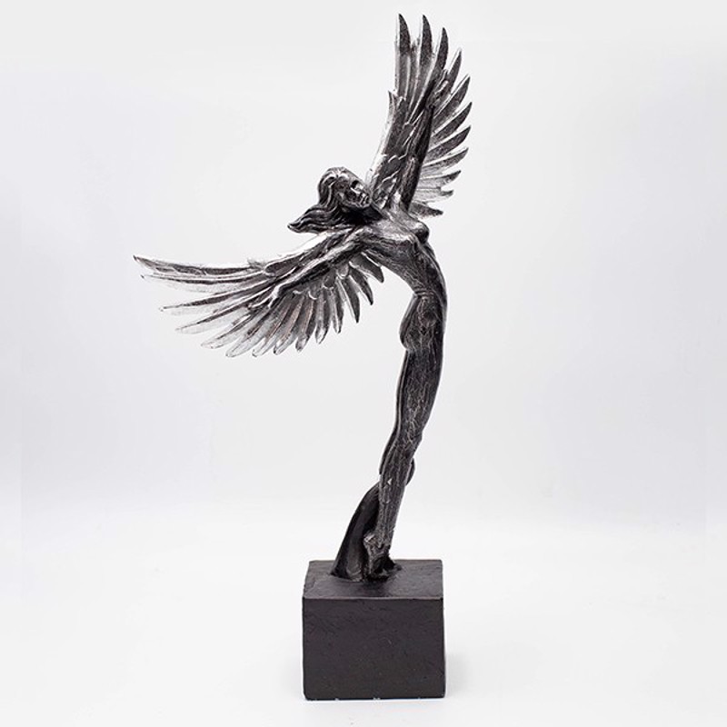 ESTHETI home Γυναίκα με Φτερά Resin Ασημί/Μαύρη 20x10x3