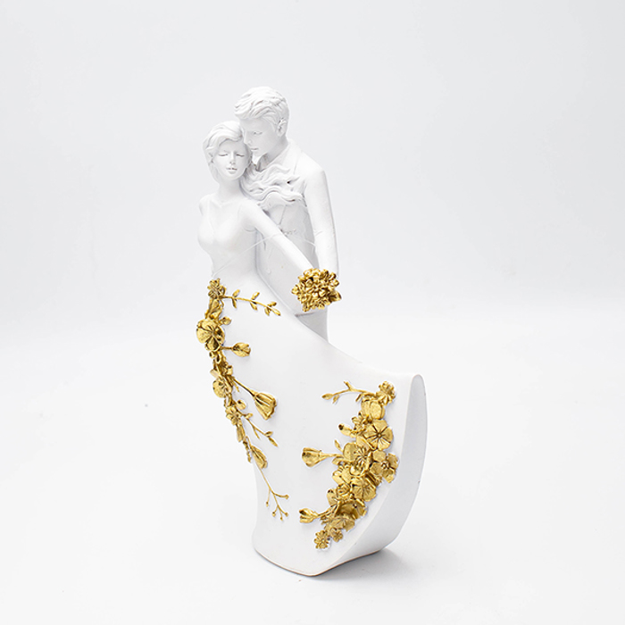 ESTHETI home Epitrapezio Diakosmitiko Zevgri Resin Lefko/Xruso 12x5.5x20.5cm 819-00909