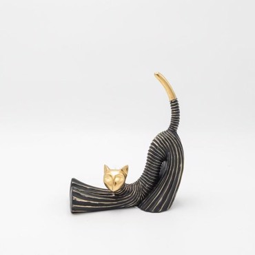 ESTHETI home Γάτα Resin Μαύρη/Χρυσή 18.5x8x21.5cm 819-01398