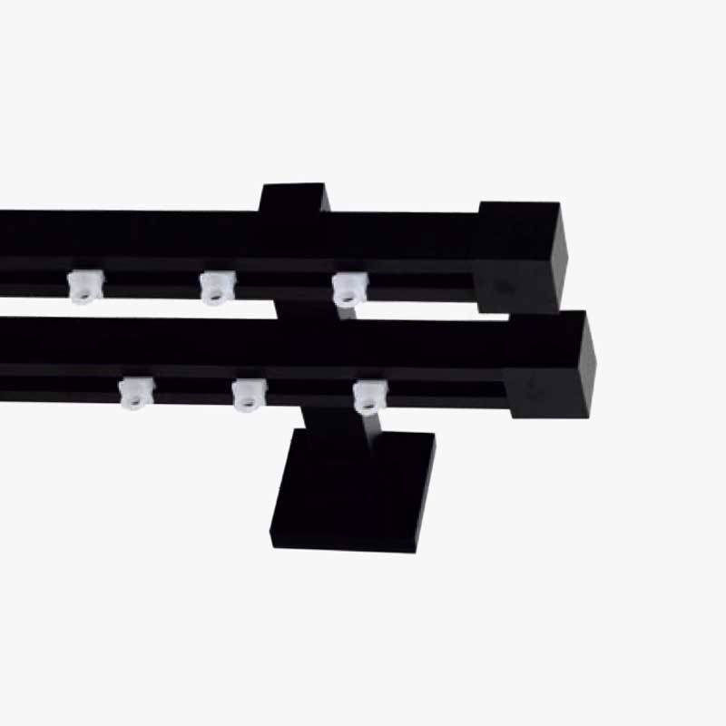 Κουρτινόξυλα agiovlasitishome - ΣΗΜΑΝΤΙΚΟ: Σε περίπτωση διαφοράς τιμής από το κατάστημα ισχύει παντα και μόνο η τιμή του καταστήματος Frans Σιδηρόδρομος Διπλός Texas Tapa 20x20mm Μαύρος