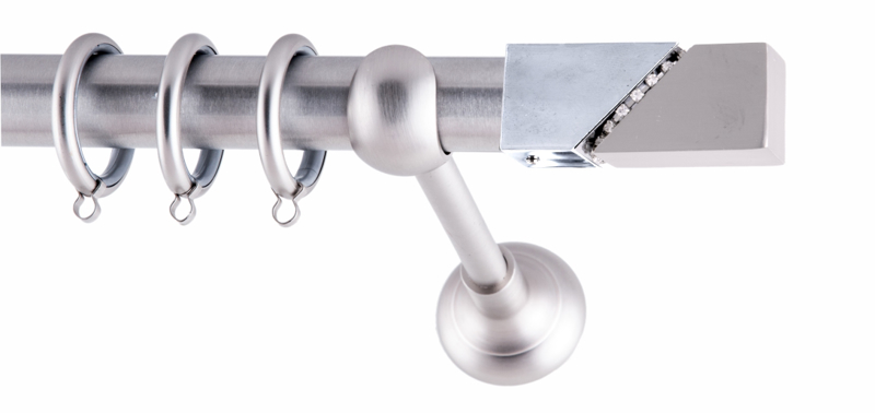 Frans - ΣΗΜΑΝΤΙΚΟ: Σε περίπτωση διαφοράς τιμής από το κατάστημα ισχύει παντα και μόνο η τιμή του καταστήματος Frans Κουρτινόξυλο Φ25 Polis Strass Νίκελ Σατινέ