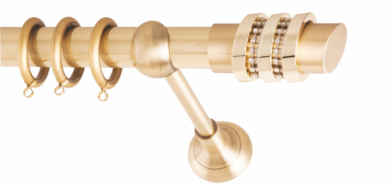 Frans Κουρτινόξυλο Φ25 Three Rings Strass Oro Mat