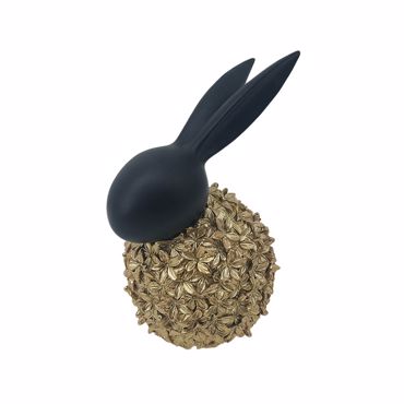 InTheBox - Maison BLOOM RABBIT 1 DECO Λαγός Resin Χρυσός/Μαύρος 12x9.2x18cm 023538
