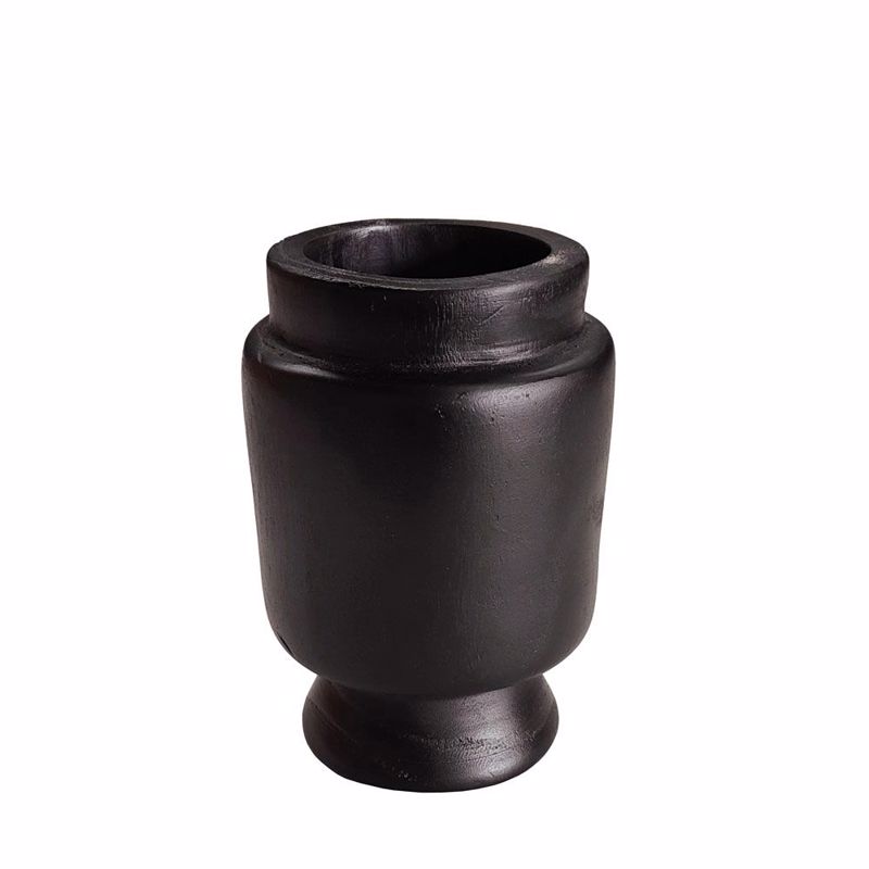 InTheBox - Maison - ΣΗΜΑΝΤΙΚΟ: Σε περίπτωση διαφοράς τιμής από το κατάστημα ισχύει παντα και μόνο η τιμή του καταστήματος InTheBox - Maison NUBIA Βάζο Ξύλινο Μαύρο Φ14x20cm 0322