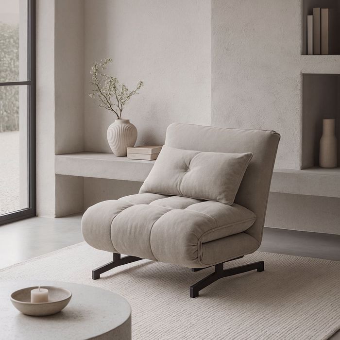 Liberta - Maison TESSERA Poluthrona Anadiploumeni Taupe 86x86x83cm 01-3648