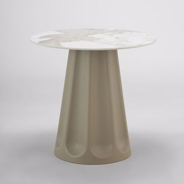 Liberta - Maison VELLUM Τραπέζι Beige Με Όψη Μάρμαρου 80x80x76.5cm 52-0026