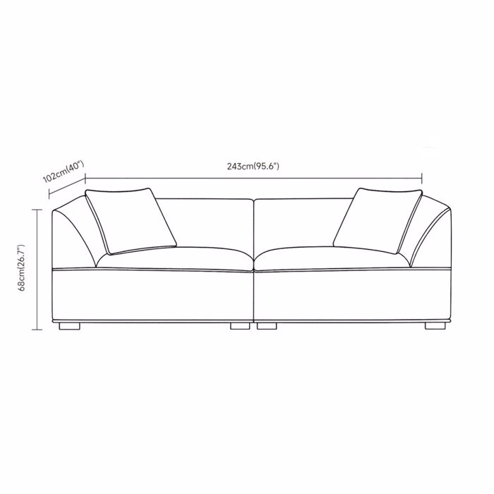 Liberta - Maison RULER Trithesios Kanapes Coffee 243x102x68cm 70-0435
