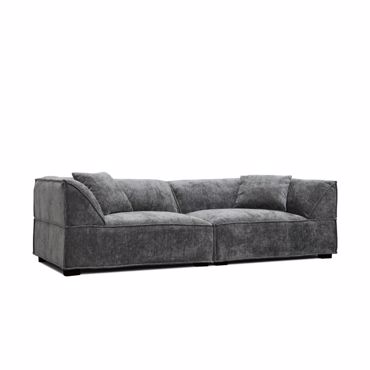 Liberta - Maison RULER Τριθέσιος Καναπές Γκρι 243x101x69cm 70-0436