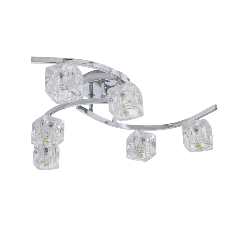 NG Santas 6φωτο Φωτιστικό Οροφής Μεταλλικό με φινίρισμα