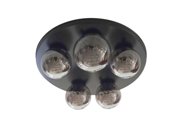 NG Santas Πλαφονιέρα Οροφής Μεταλλική Μαύρη Πεντάφωτη G9 Φ50cm 713-50-BL