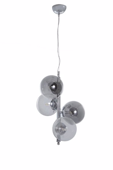 NG Santas Κρεμαστό 4φωτο Φωτιστικό Οροφής Μεταλλικό Χρώμιο/Φιμέ 40Χ50εκ G9 435-B-4