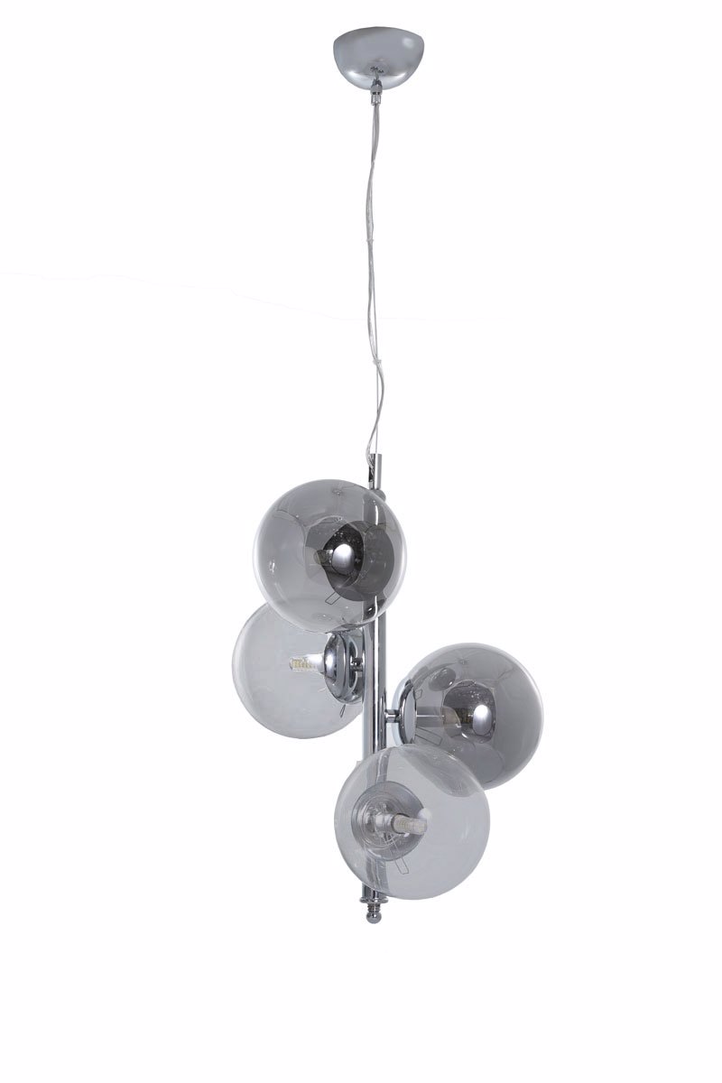 NG Santas Κρεμαστό 4φωτο Φωτιστικό Οροφής Μεταλλικό Χρώμιο/Φιμέ 40Χ50εκ G9 435-B-4