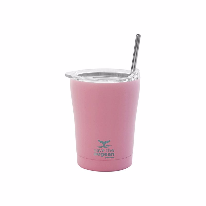Θερμός-Ποτήρι Ανοξείδωτο Blossom Rose Save The Aegean Estia 350ml-7×13εκ. 01-12472 Υλικό: Ανοξείδωτο