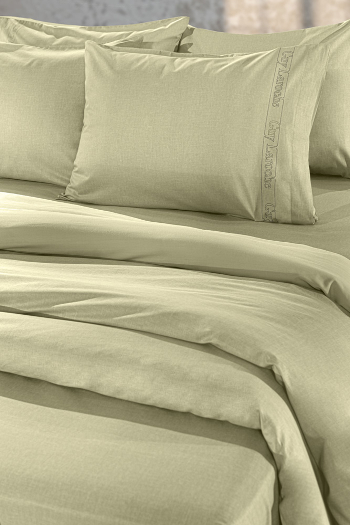 Guy Laroche Μονό Σεντόνι Easy Iron με Λάστιχο Color Plus Olive 100x200cm Guy Laroche Mono Sentoni Easy Iron me Lastixo Color Plus Olive 100x200cm