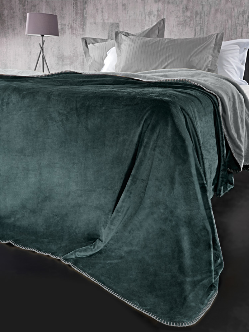 Guy Laroche Κουβερτa VELVET Emerald 2 οψεων 160x220 με δώρο...