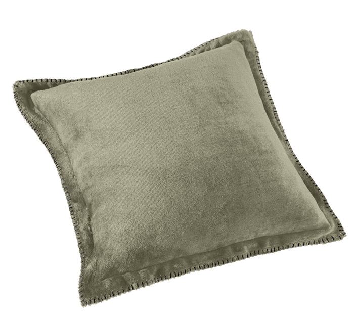 Guy Laroche Set Kouberta Velvet Khaki 160x240cm kai Diakosmitiko Maxilaraki 45x45cm