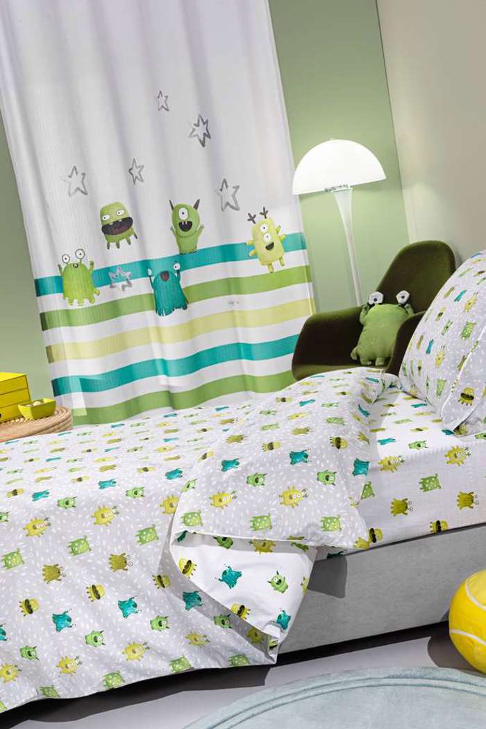 Saint Clair Kourtina Soft - Touch Monsters Lime 160x240