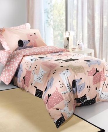 Saint Clair Σετ σεντόνια 3τμχ DOGGY Pinky 170x250EK 1710092119010