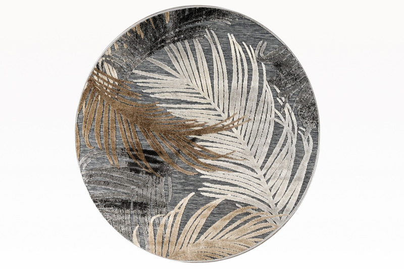 Tzikas Carpets Στρογγυλό Χαλί BOHEME Γκρι Φ160cm 18531-