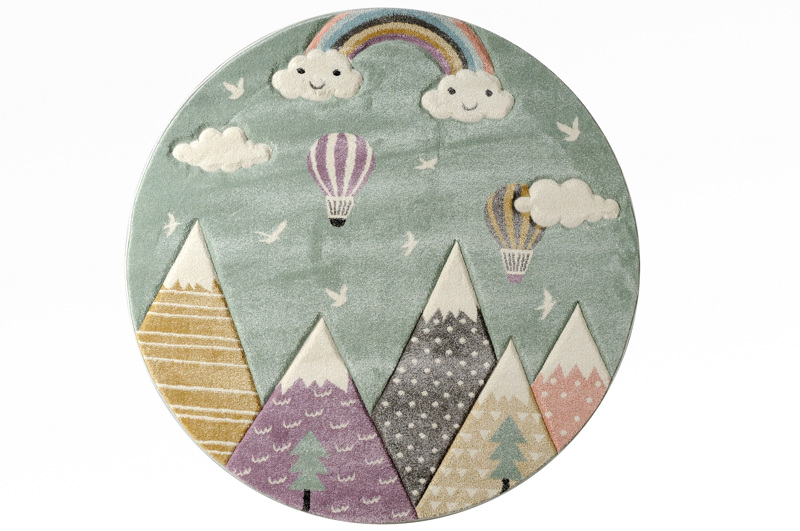 Tzikas Carpets Στρογγυλό Παιδικό Χαλί DIAMOND Πράσινο-Μ