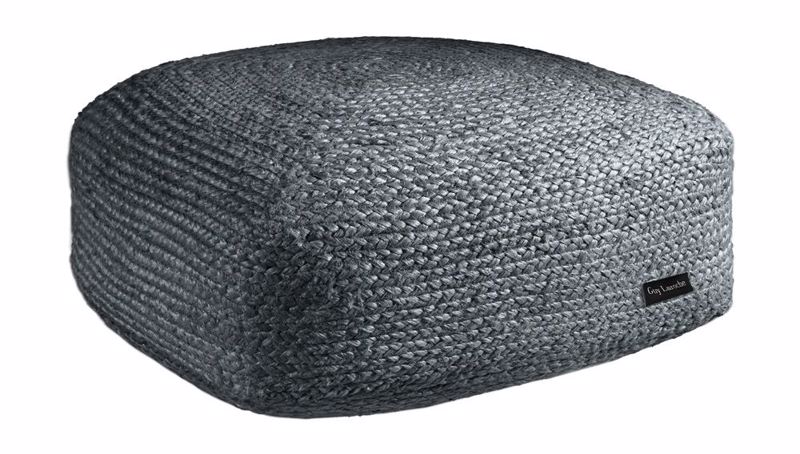 Guy Laroche Πούφ από Γιούτα Boho Anthracite 50x50x25cm