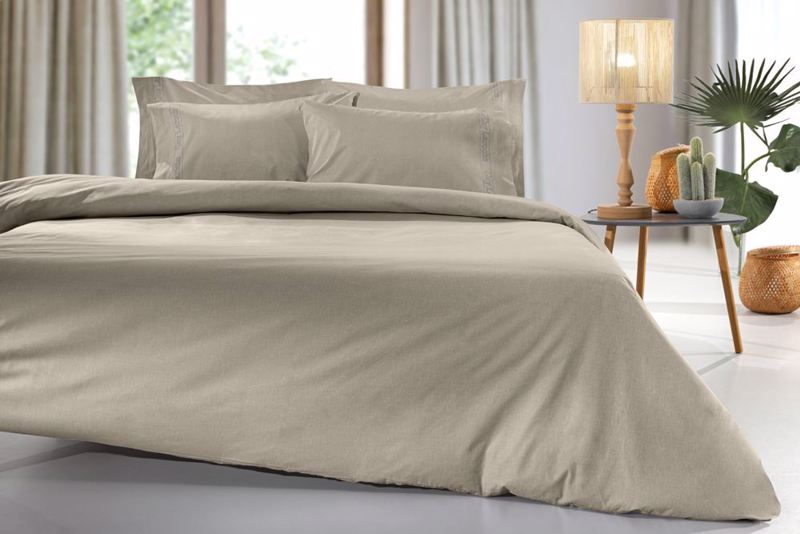 Guy Laroche Υπέρδιπλο Σεντόνι με Λάστιχο Color Plus Taupe 160x200+32
