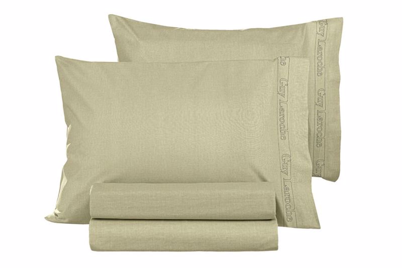 Guy Laroche Ζεύγος Μαξιλαροθήκες Easy Iron Color Plus Olive 50x70cm