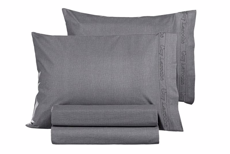 Guy Laroche Ζεύγος Μαξιλαροθήκες Easy Iron Color Plus Anthracite 50x70cm