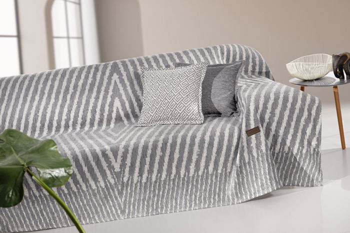 Guy Laroche Ριχτάρι Πολυθρόνας Norton Grey με δύο όψεις τελειώματος 180x150cm Guy Laroche Rixtari Poluthronas Norton Grey me duo opseis teleiomatos 180x150cm