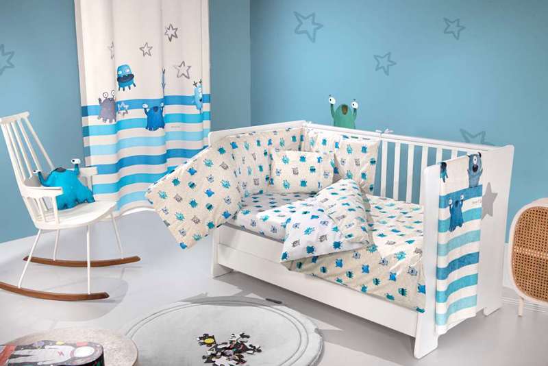 Saint Clair Σετ Βρεφικά Σεντόνια 115x170cm και Μαξιλαροθήκη 30x40cm Monsters...