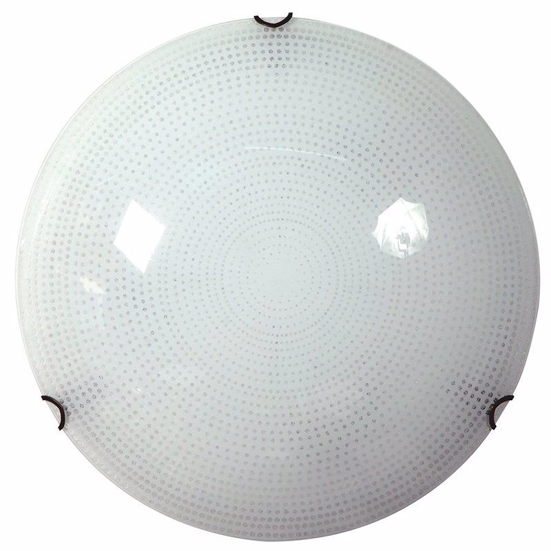 ArLight Πλαφονιέρα CCC 9111/30 Δίφωτη Γυάλινη Λευκή Φ30x8.5cm Ε27 0064154