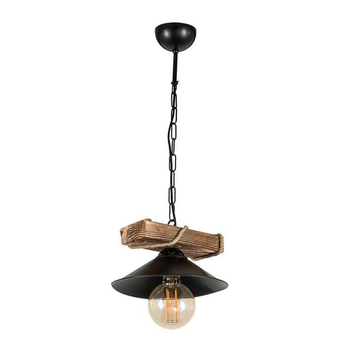 ArLight Kremasto Fotistiko Orofis PDT 2060-1 Monofoto Metalliko/Xulino Mavro 23x65cm E27 0083514