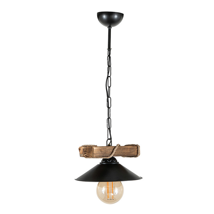 ArLight Kremasto Fotistiko Orofis PDT 2060-1 Monofoto Metalliko/Xulino Mavro 23x65cm E27 0083514