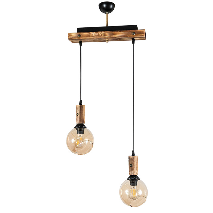 ArLight Kremasto Fotistiko Orofis PDT 2061-2S Difoto Metalliko/Xulino me Meli Gyali 45x15x110cm E27 0103458