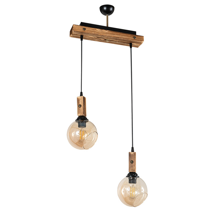 ArLight Kremasto Fotistiko Orofis PDT 2061-2S Difoto Metalliko/Xulino me Meli Gyali 45x15x110cm E27 0103458