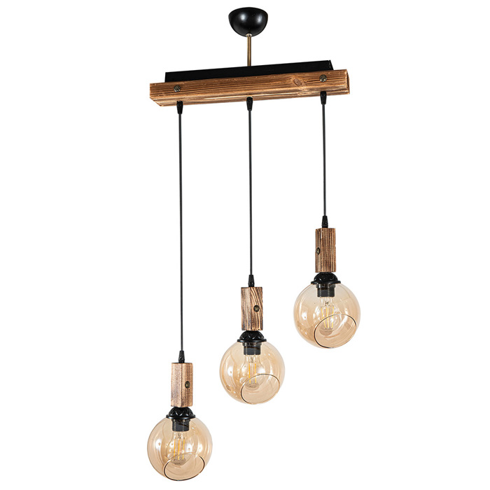 ArLight Kremasto Fotistiko Orofis PDT 2061-3S Trifoto Metalliko/Xulino me Meli Gyali 50x15x110cm E27 0103459