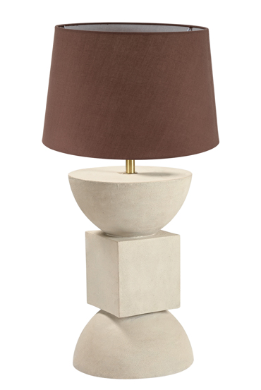 ArLight TLI 6342 40BW Επιτραπέζια Λάμπα Λευκή Ξύλινη με Αμπαζούρ Καφέ 1xE27 Φ40x68cm 02010044